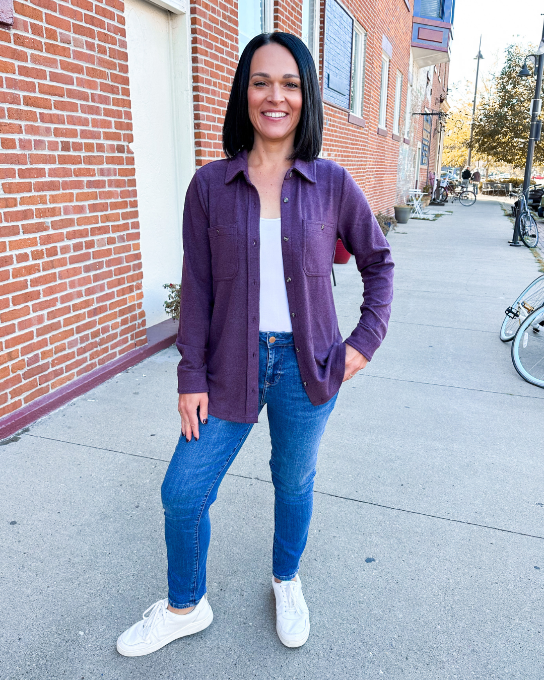 Lewis Button Down in Plum