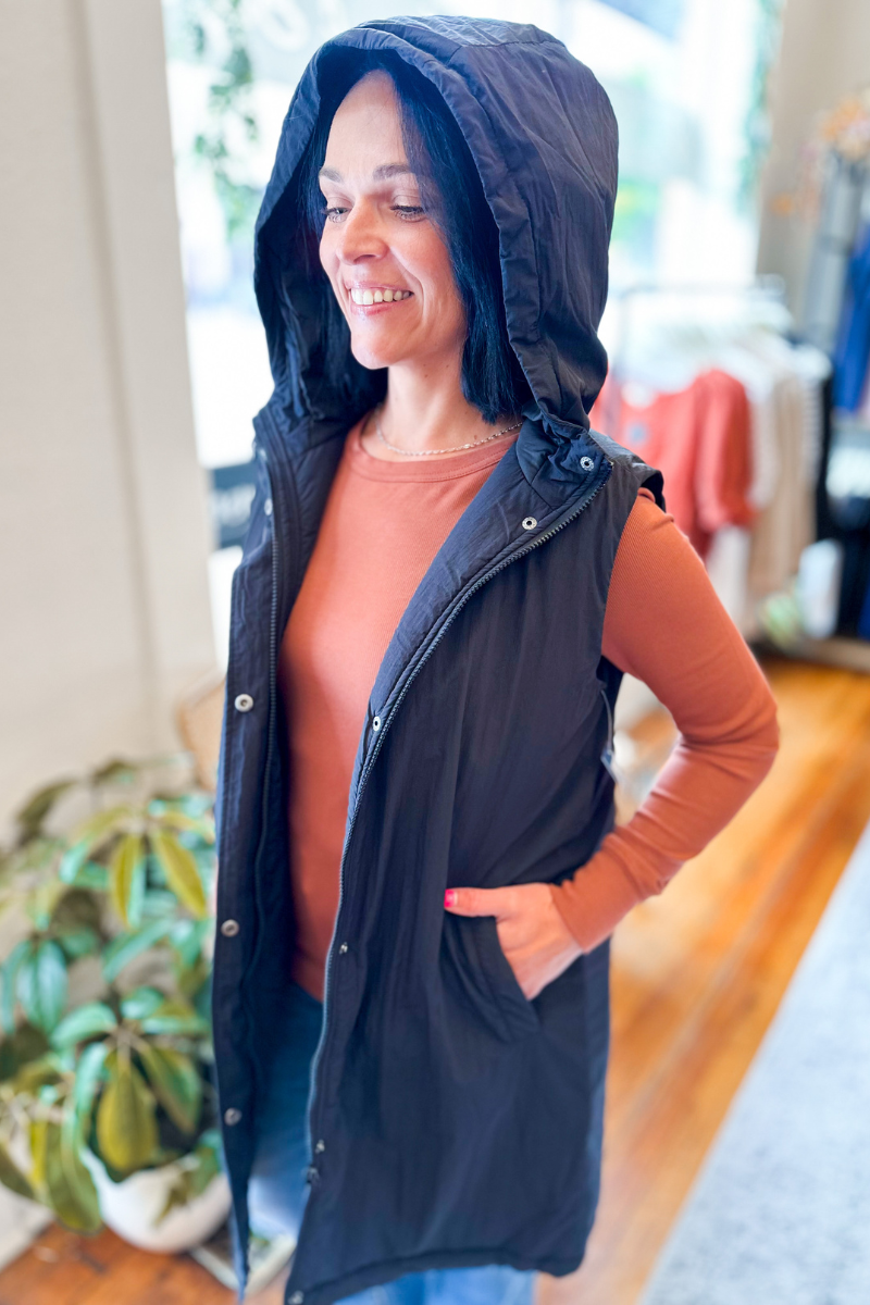 The Finn Long Vest with Hood