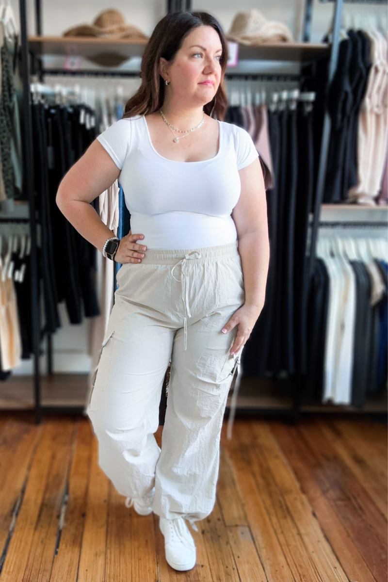 The Ellie Cargo Pant in Beige