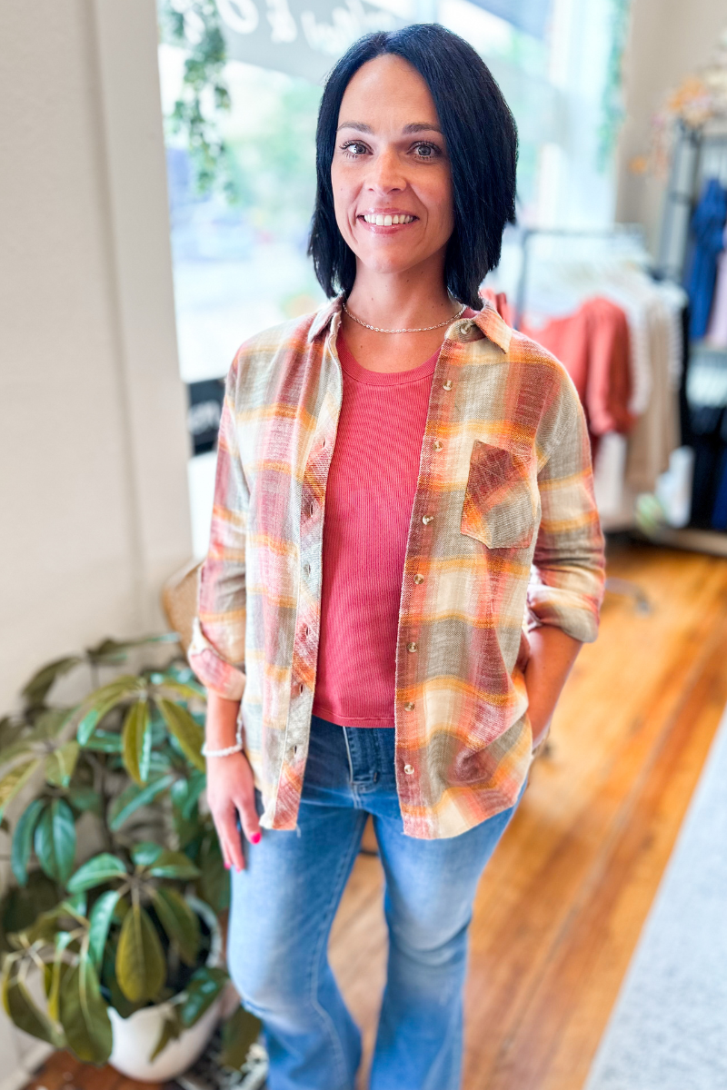 Sunset Button Down Flannel