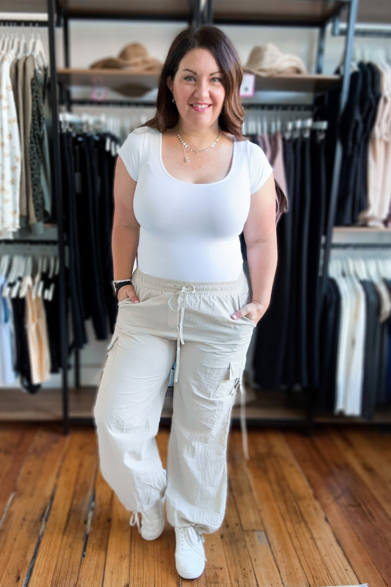 The Ellie Cargo Pant in Beige