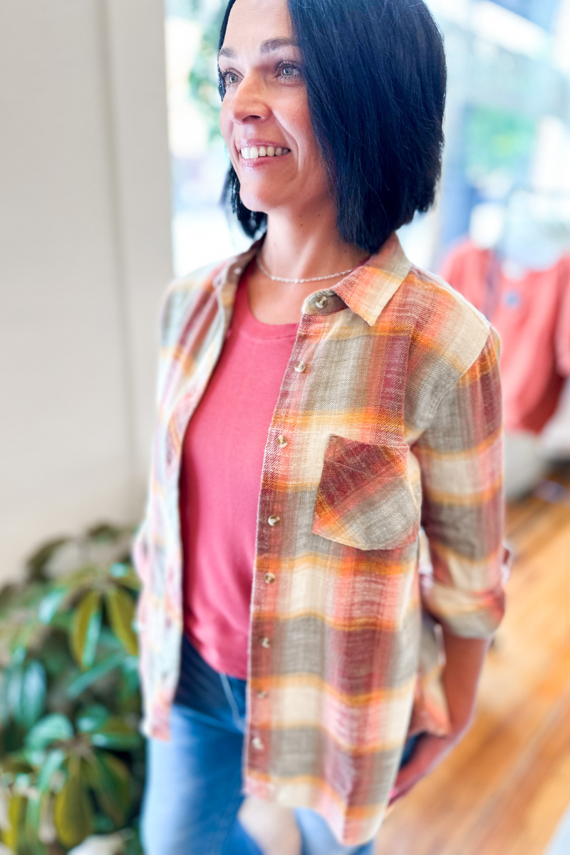 Sunset Button Down Flannel