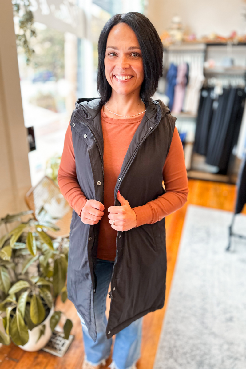 The Finn Long Vest with Hood