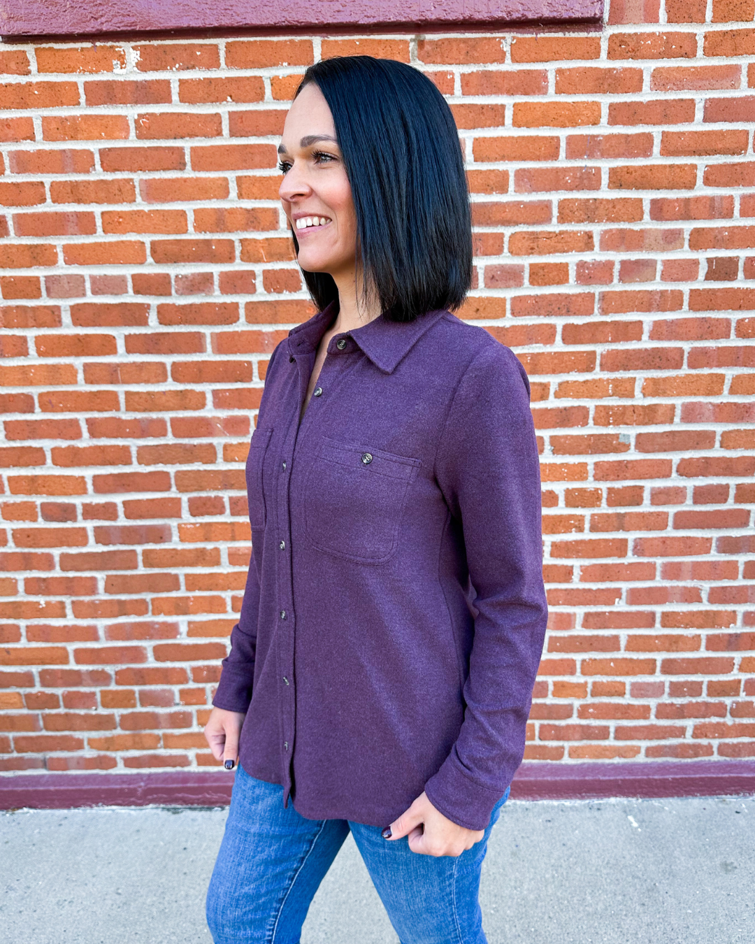 Lewis Button Down in Plum