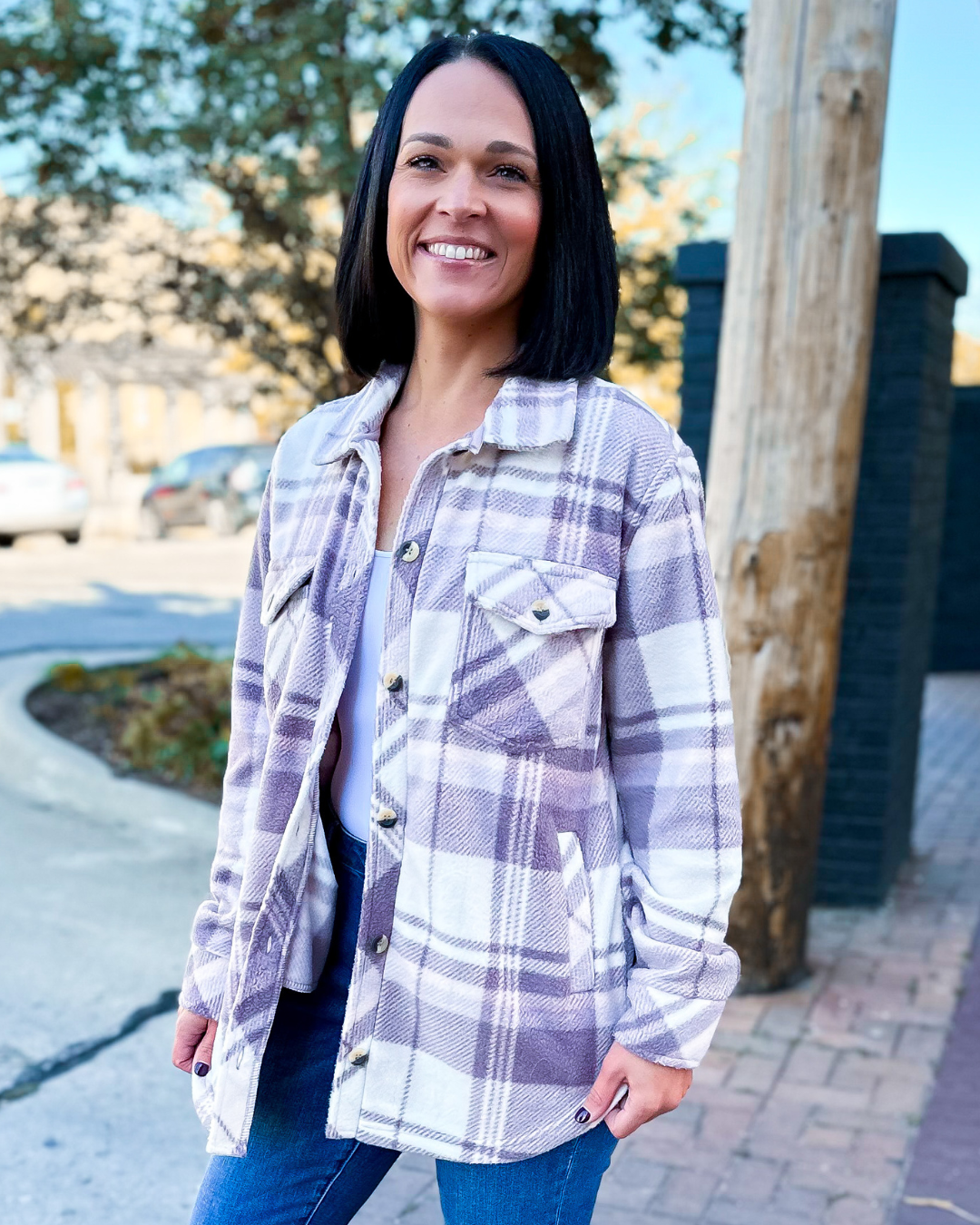 Canyon Shacket in plum