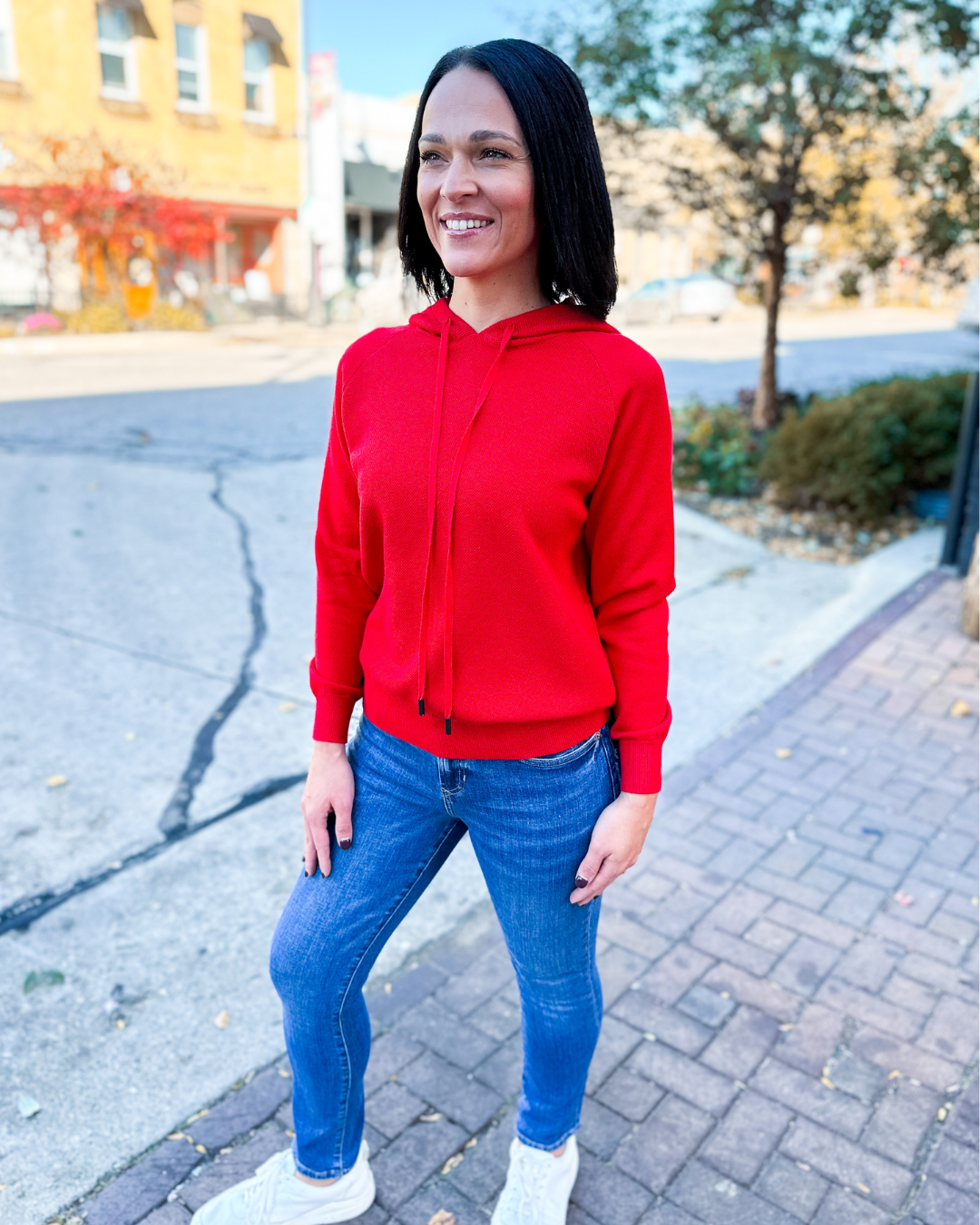 Holly Cranberry Hooded Sweater