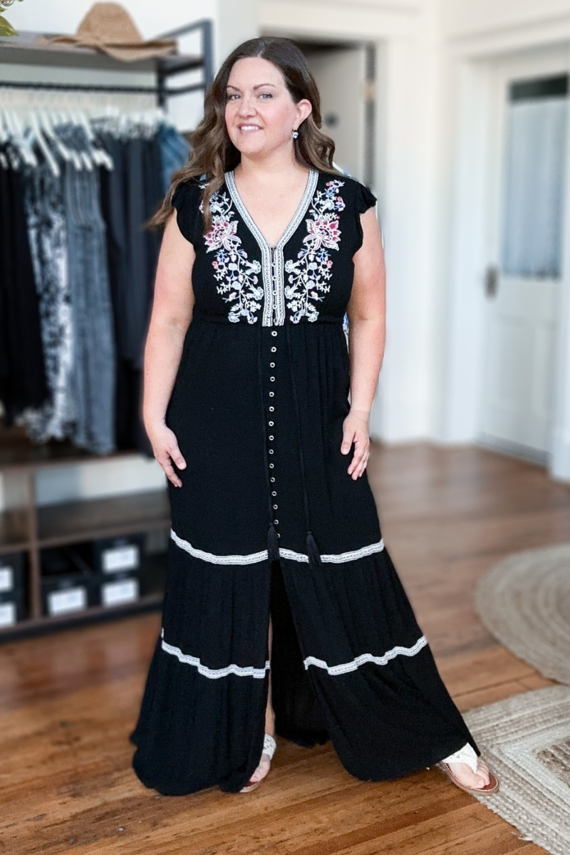 Luna Embroidered Maxi Dress