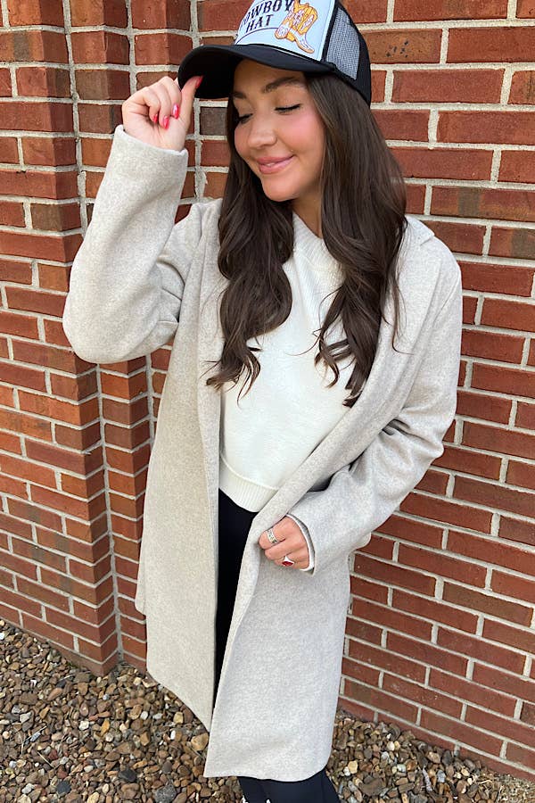 Juliette Taupe Mid-Length Coat