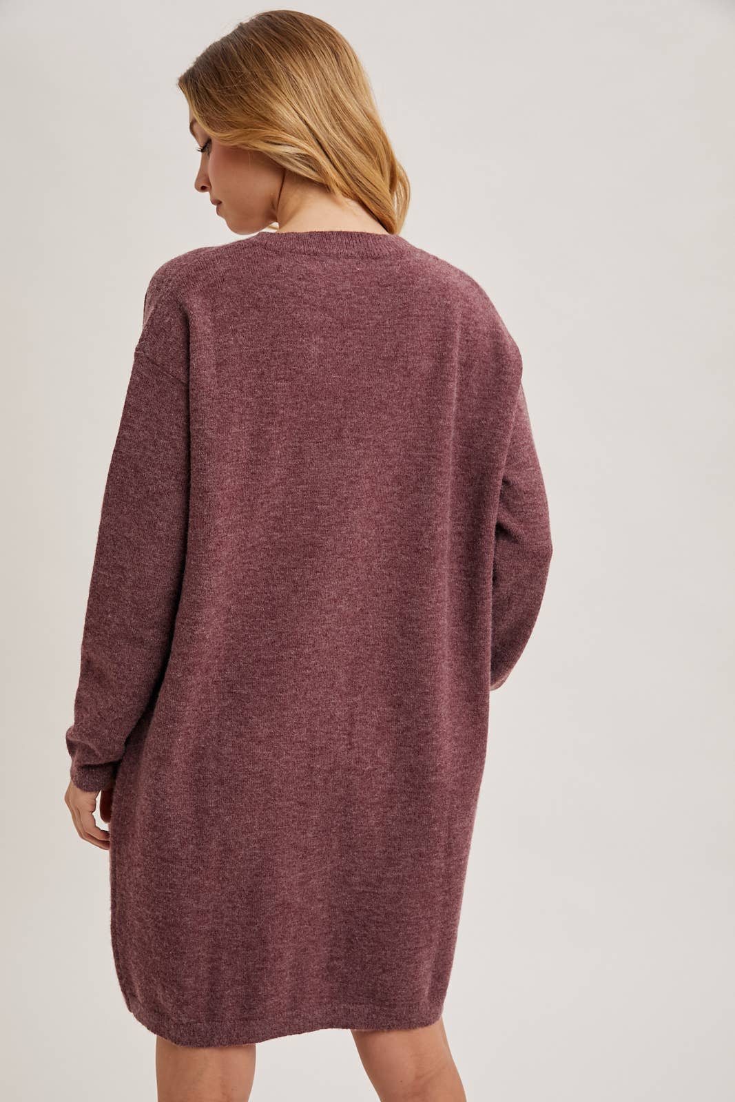 The Dora Long Cardigan in Maroon