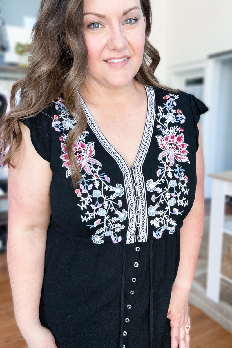 Luna Embroidered Maxi Dress