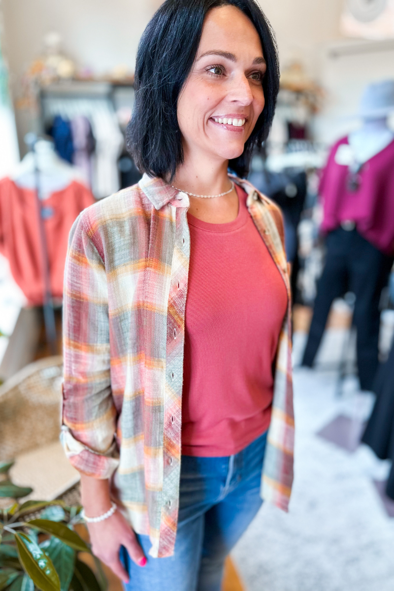 Sunset Button Down Flannel