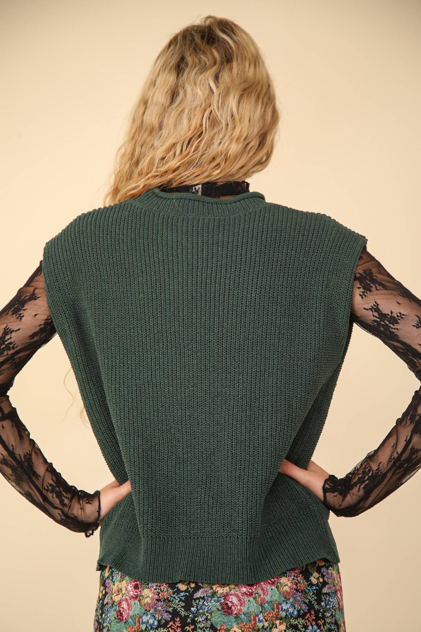The Quinn Sweater Vest in Forest Green