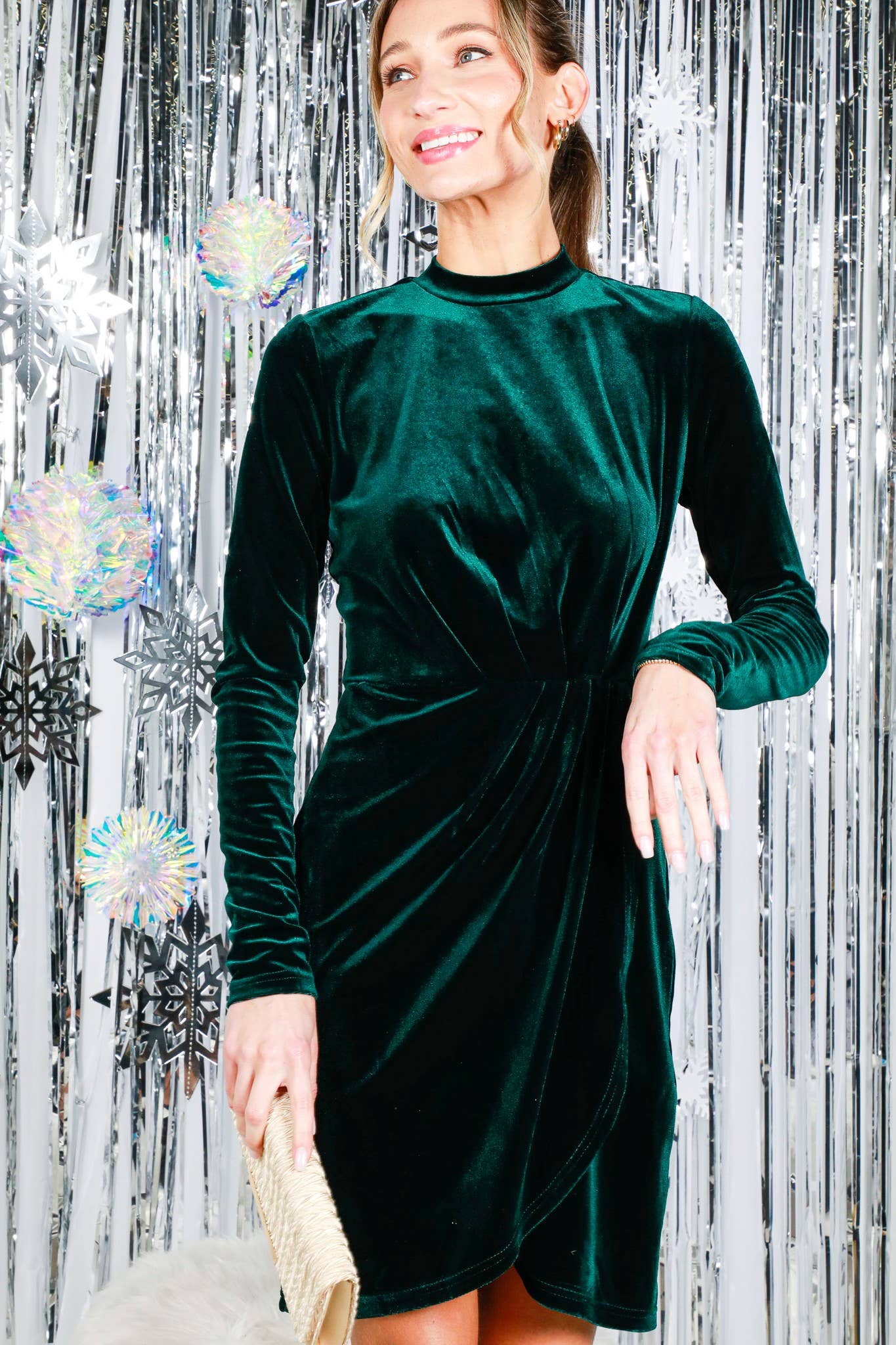 The Holly Velvet Dress in Hunter Green The Holly Velvet Dress in Hunter Green