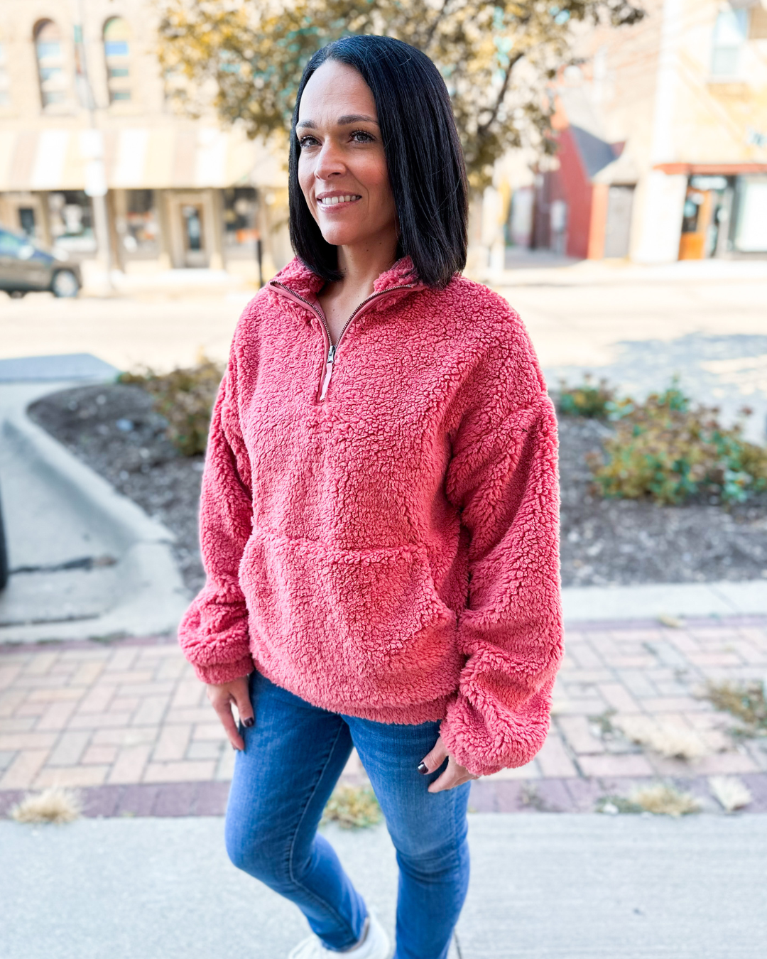Iris Pullover in Brick Red