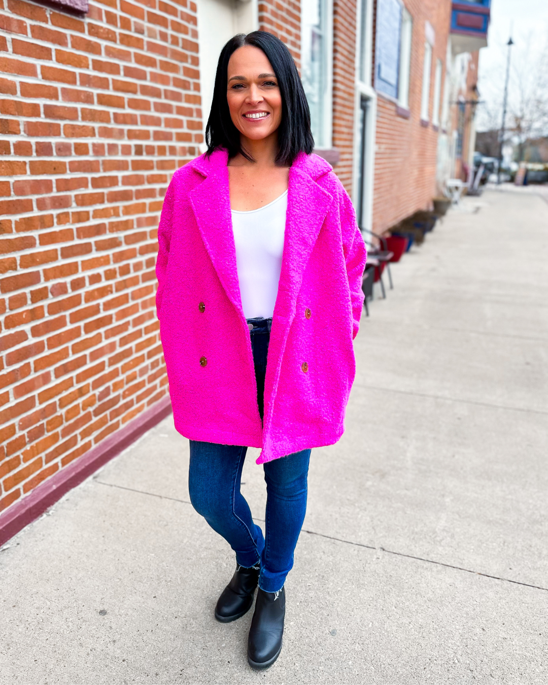 Hot on sale pink peacoat