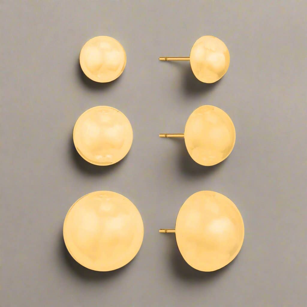 Simple Semi Circle Set of Four Stud Earrings: MATTE SILVER