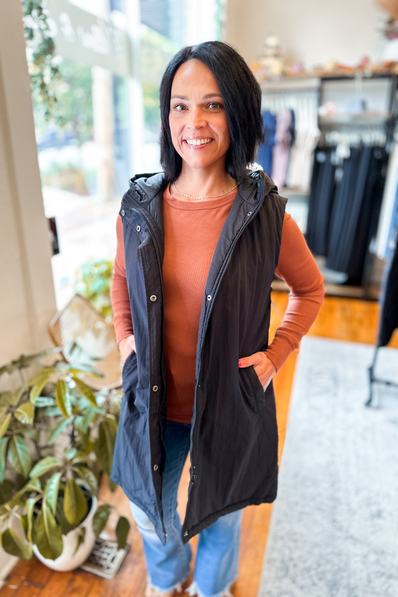 The Finn Long Vest with Hood