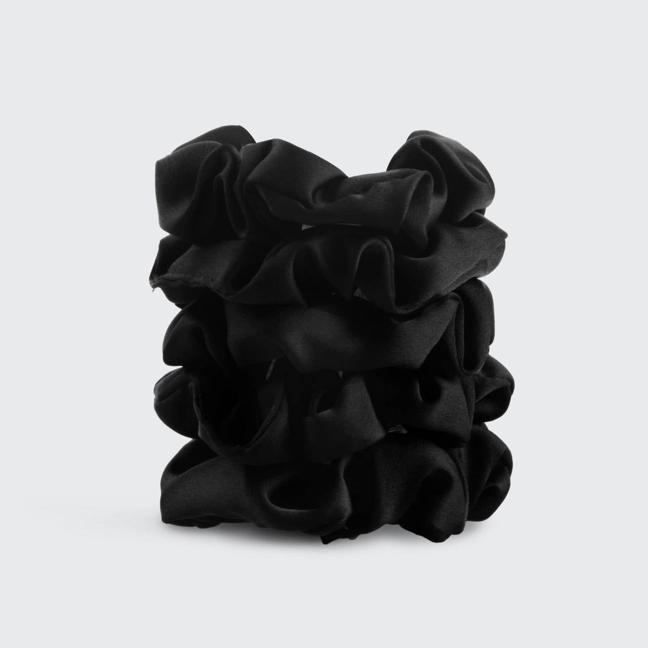 Satin Sleep Scrunchies 5pc - Black by KITSCH