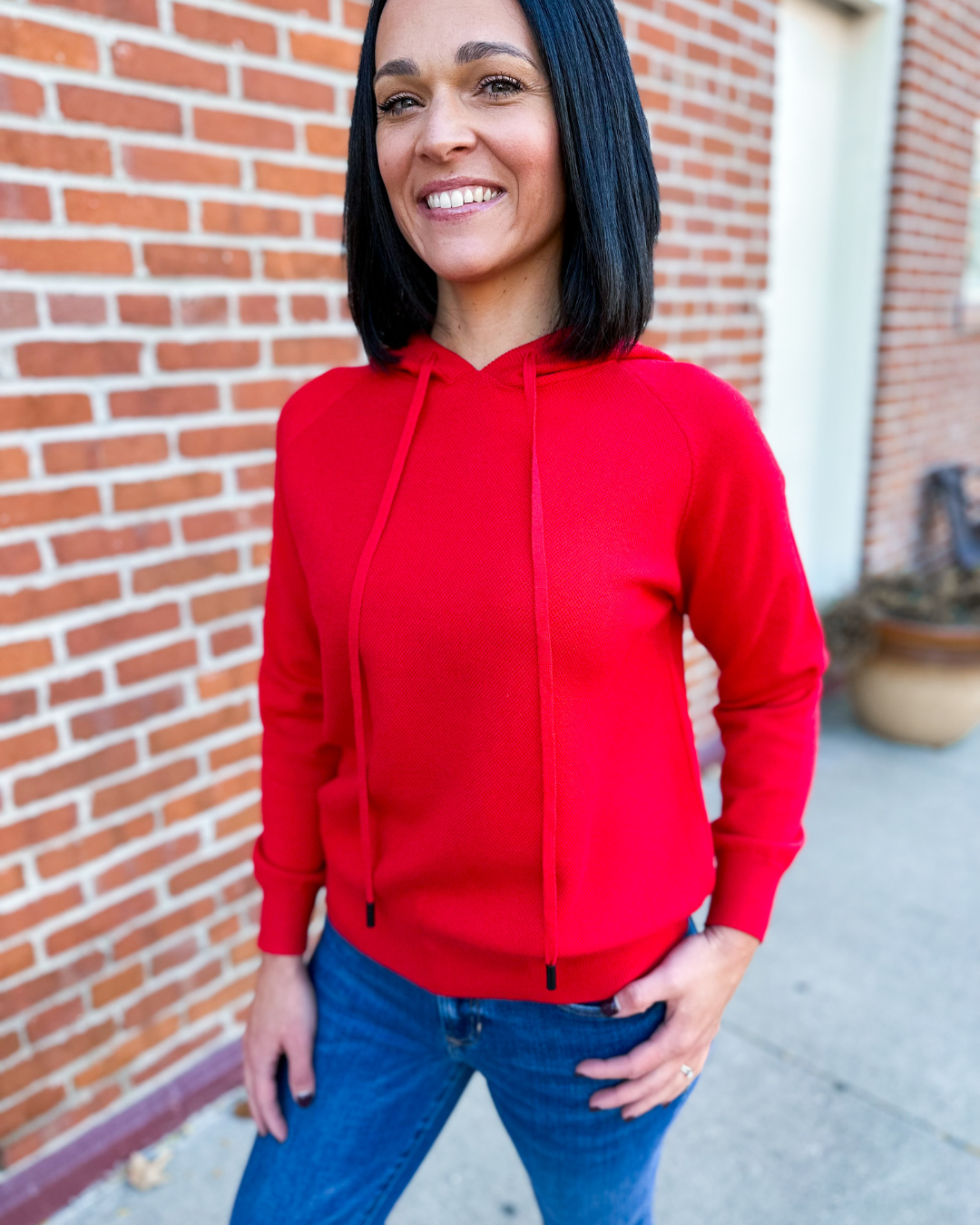 Holly Cranberry Hooded Sweater