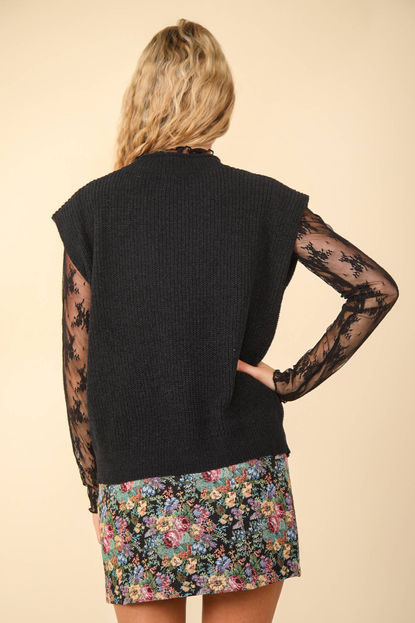 The Quinn Sweater Vest in Black