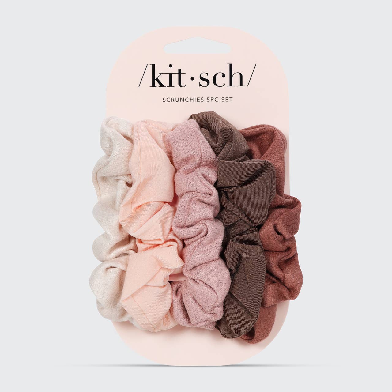 Assorted Textured Scrunchies 5pc Set - Terracotta by KITSCH