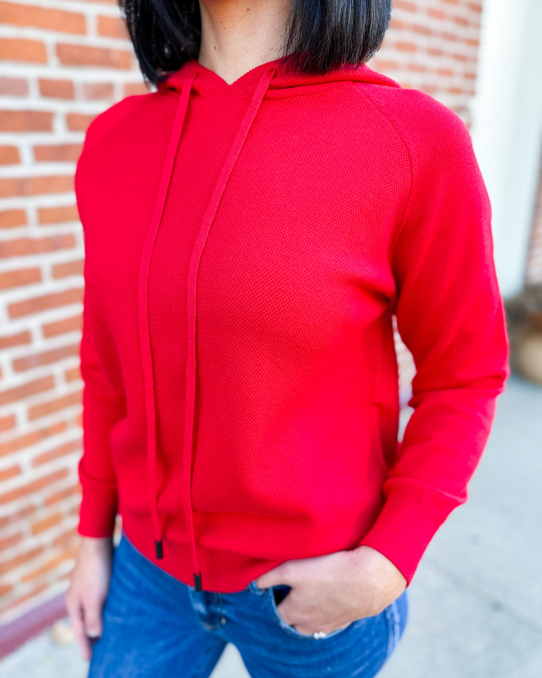 Holly Cranberry Hooded Sweater