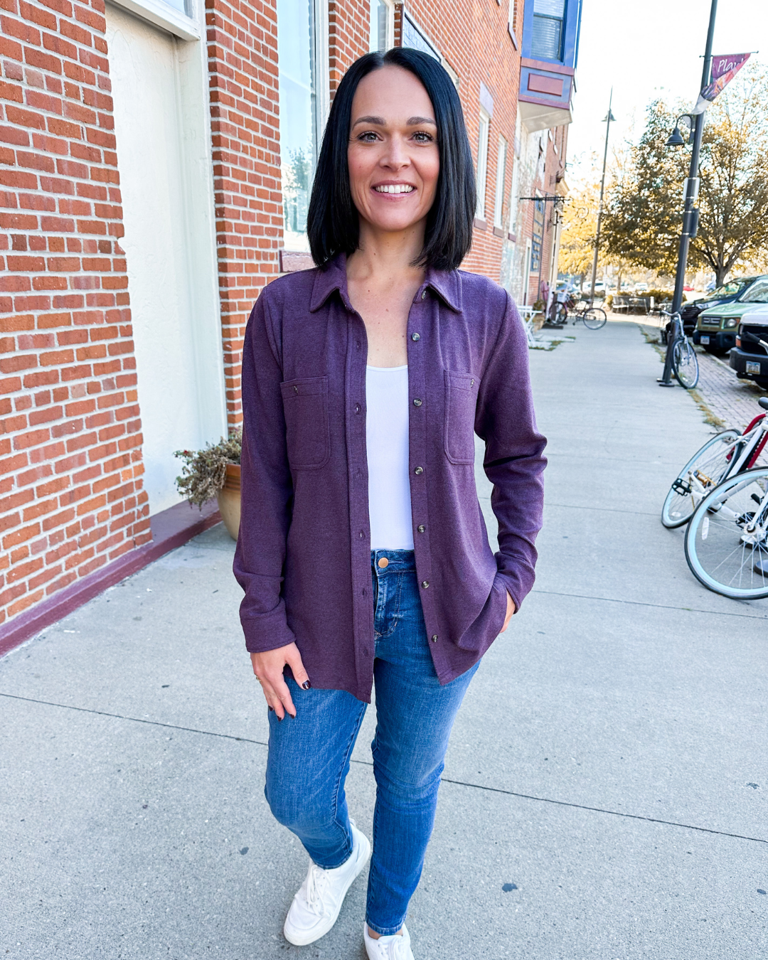 Lewis Button Down in Plum