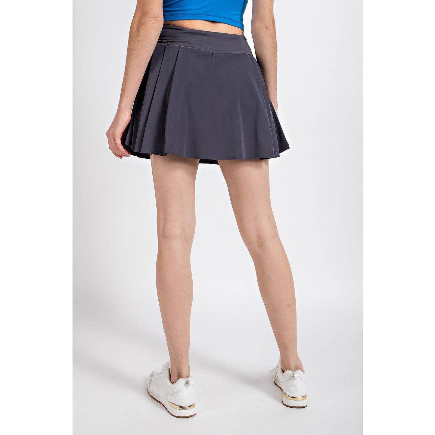 The Jessica Pleat Skort in Charcoal