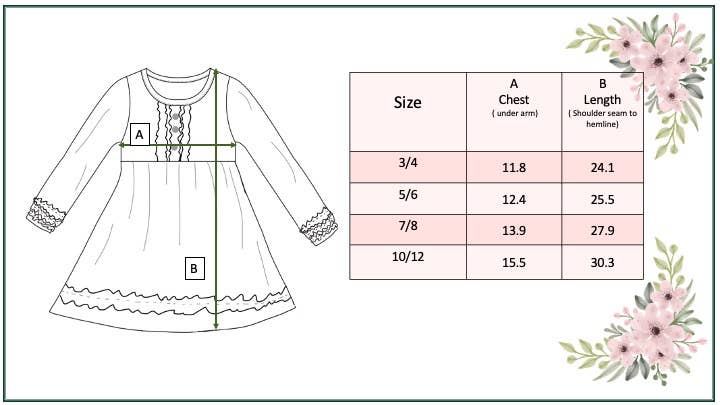 Liberty Ruffle Button Dress in Green - youth size