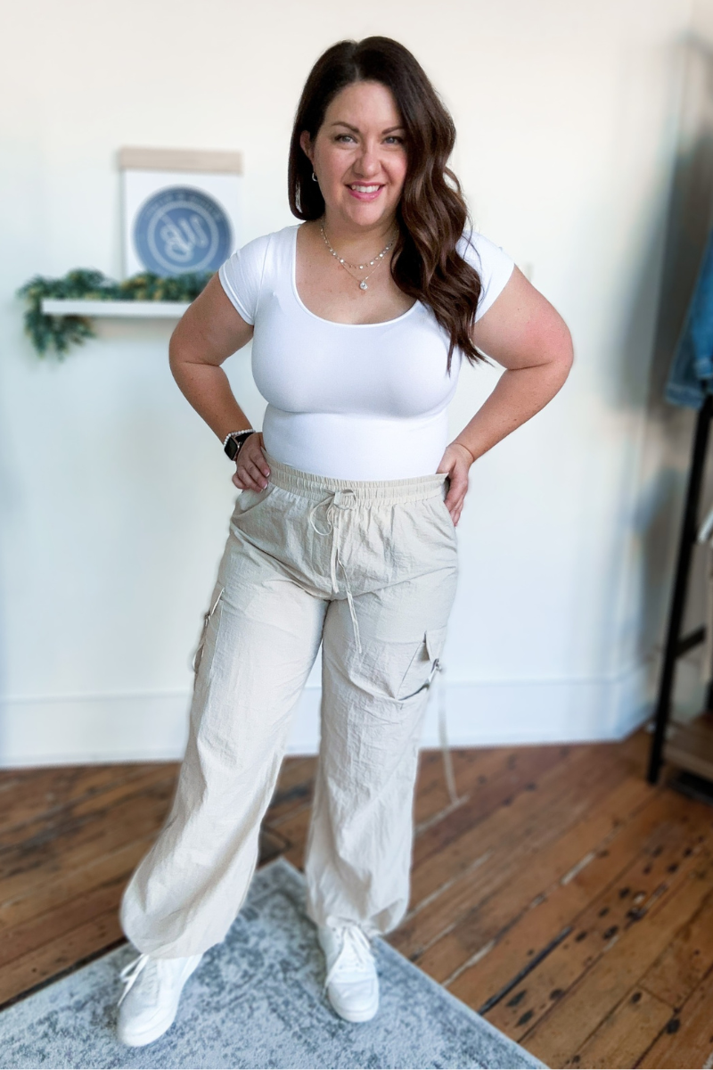The Ellie Cargo Pant in Beige