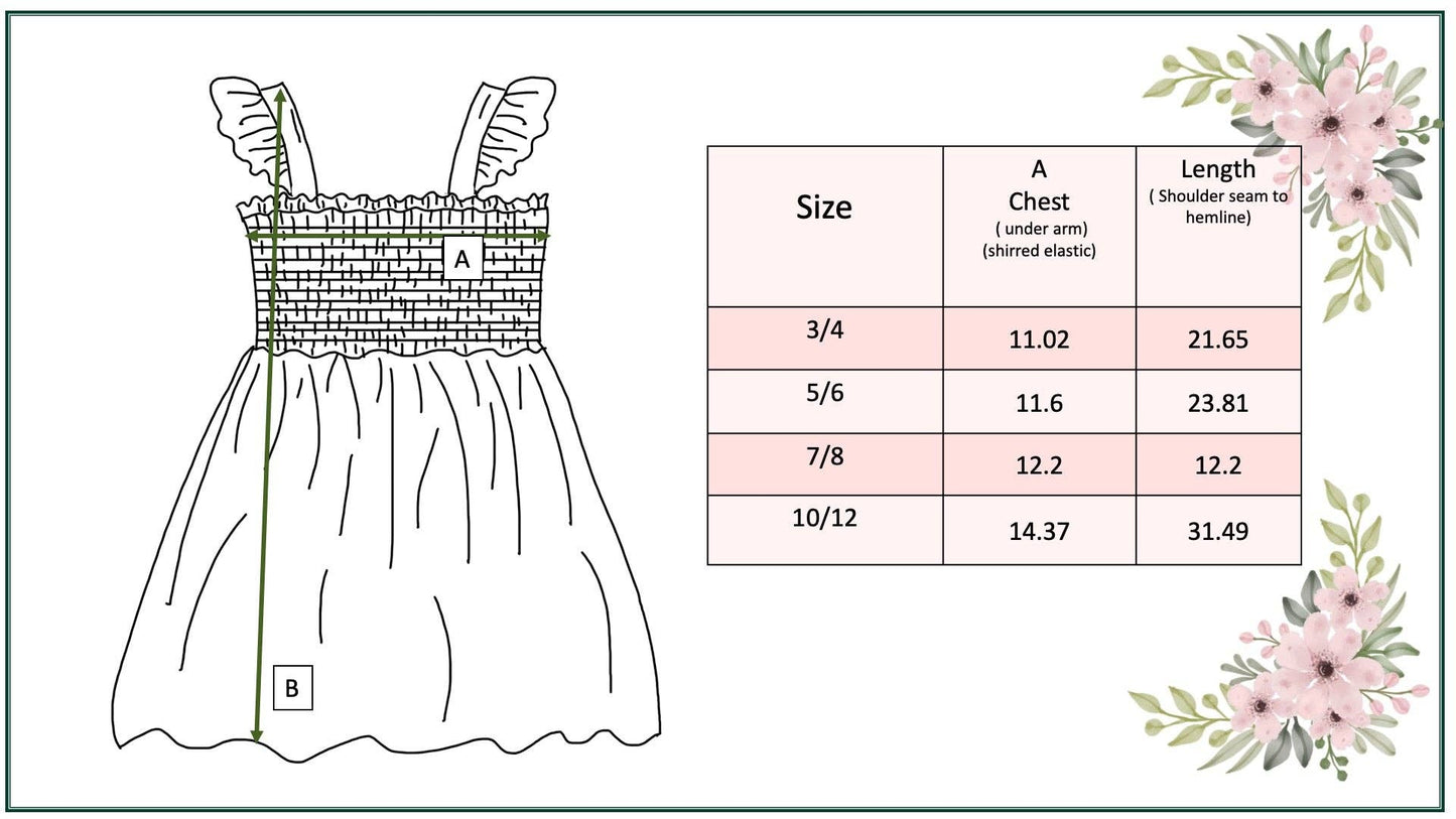 Girls Blue Shirred Ruffle Dress