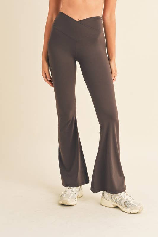 flare leggings in chocolate