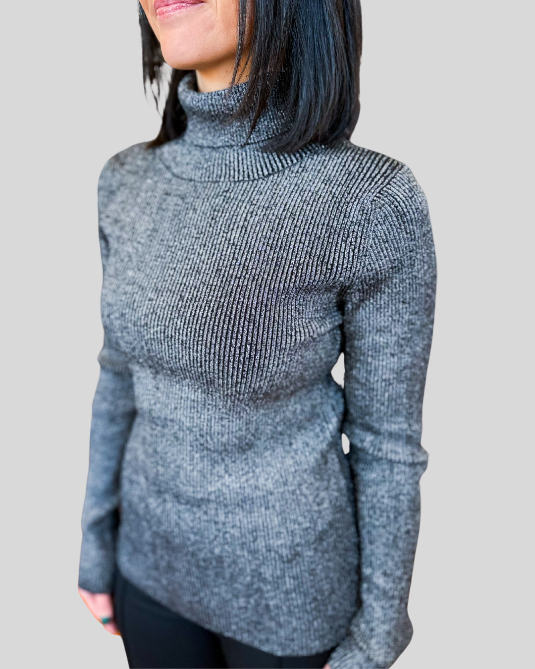 turtleneck black metallic
