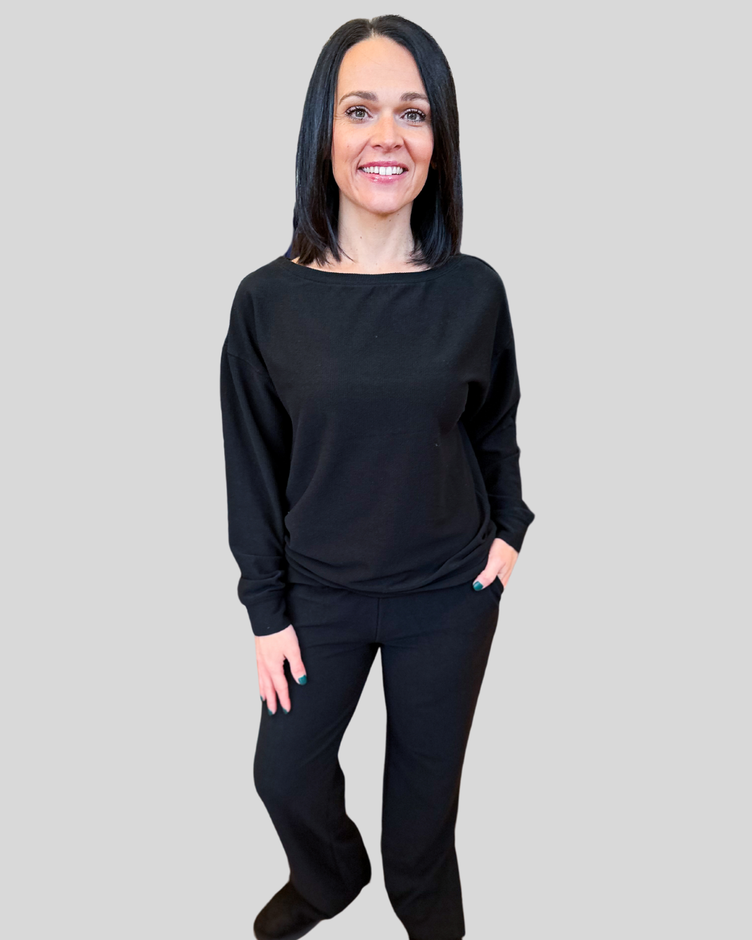 black cozy set from thread and supply