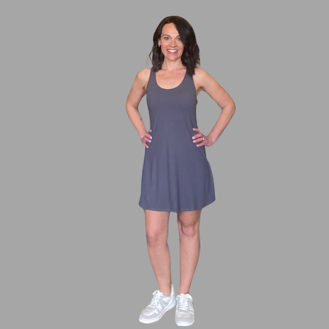 Sierra Romper Dress in Gray