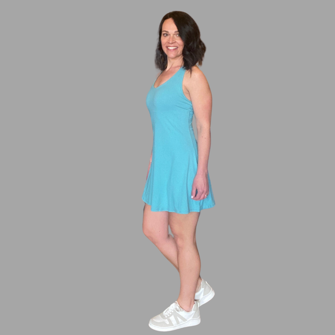 Tennis Romper Dress in Tidal Wave Blue