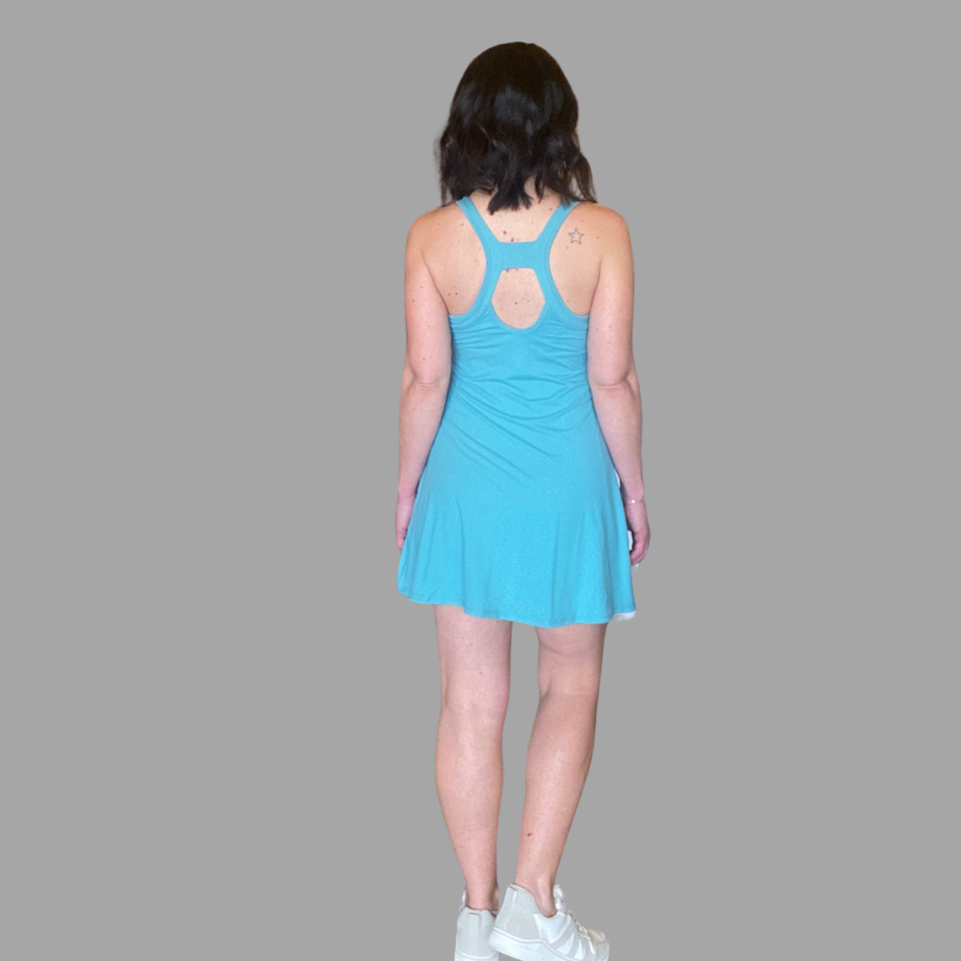 Sierra Romper Dress in Tidal Wave Blue