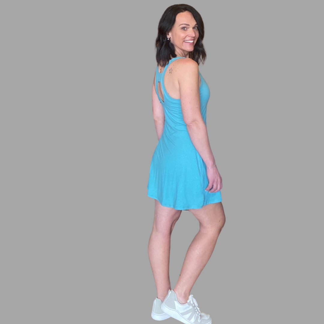 Sierra Romper Dress in Tidal Wave Blue