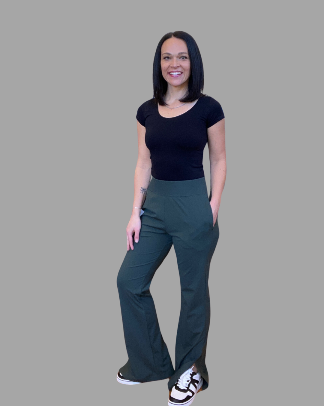 Piper Wide Leg Pants in Deep Forest