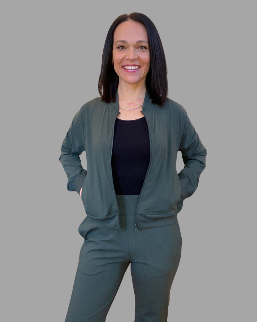 Quinn Bomber Jacket in Deep Forest