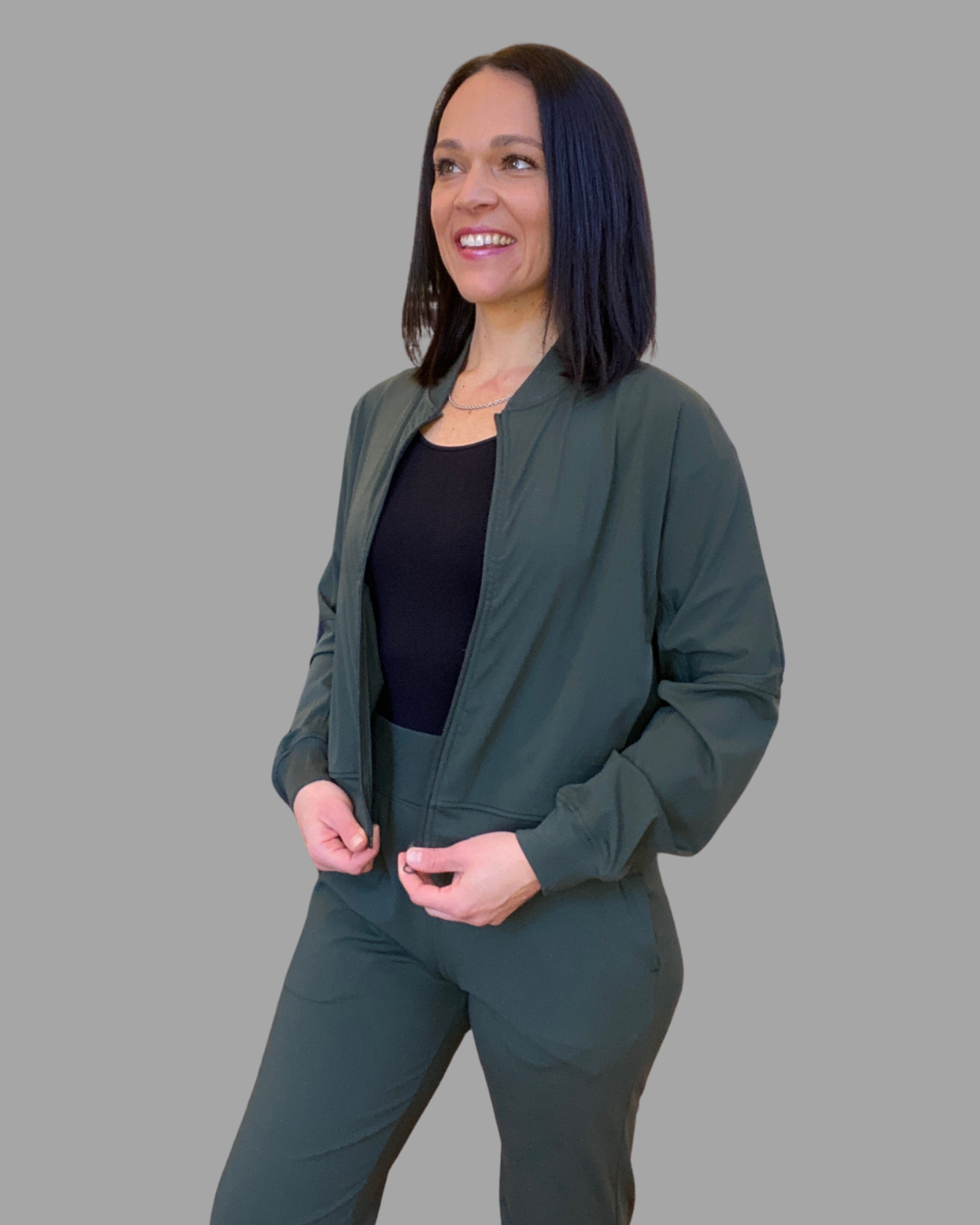 Quinn Bomber Jacket in Deep Forest