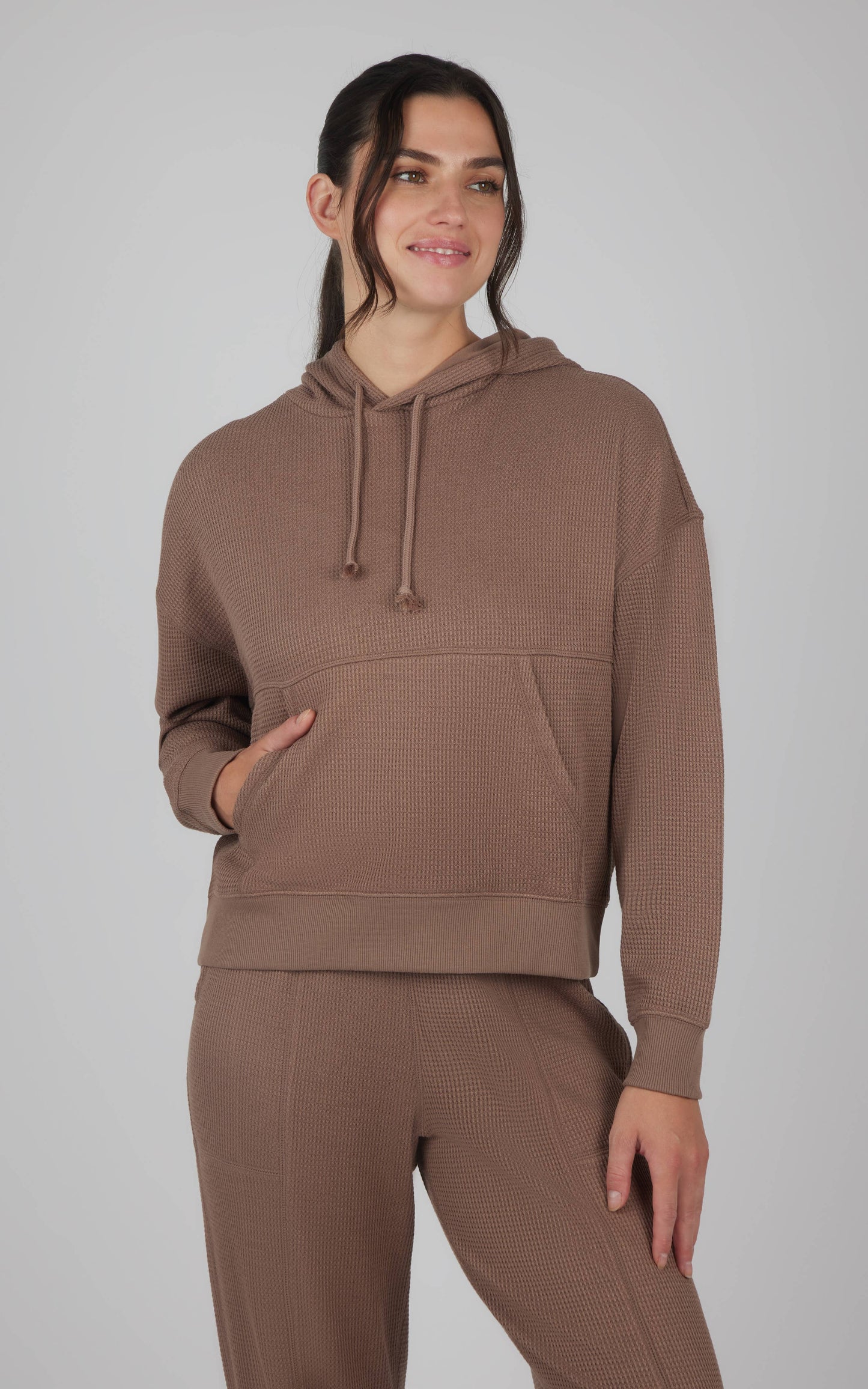 Brushed Inside Waffle Pullover Hoodie in Leafless Tree by 90 Degree by Reflex