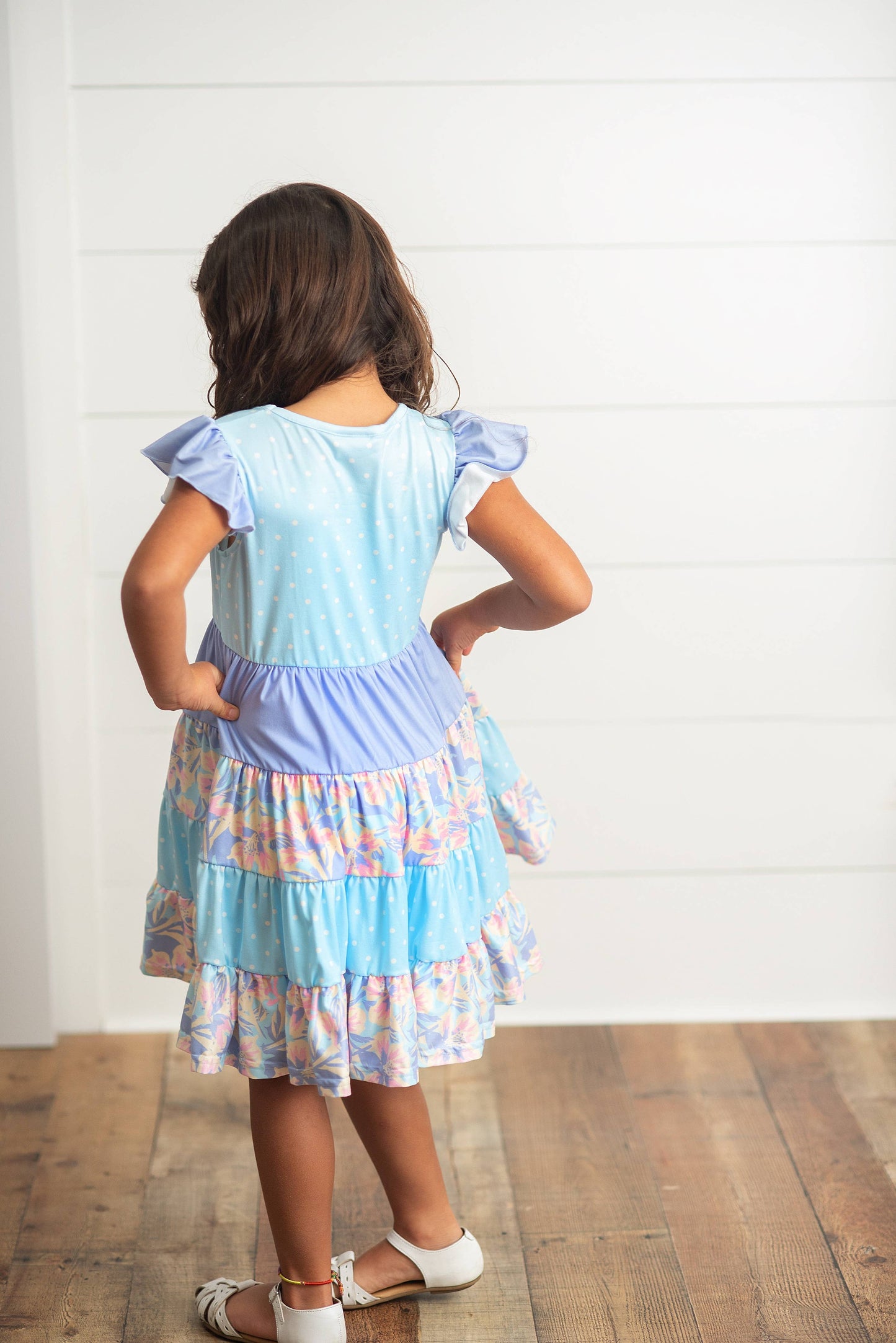 The Emily Polka Dot and Purple Floral Dress - Youth Size