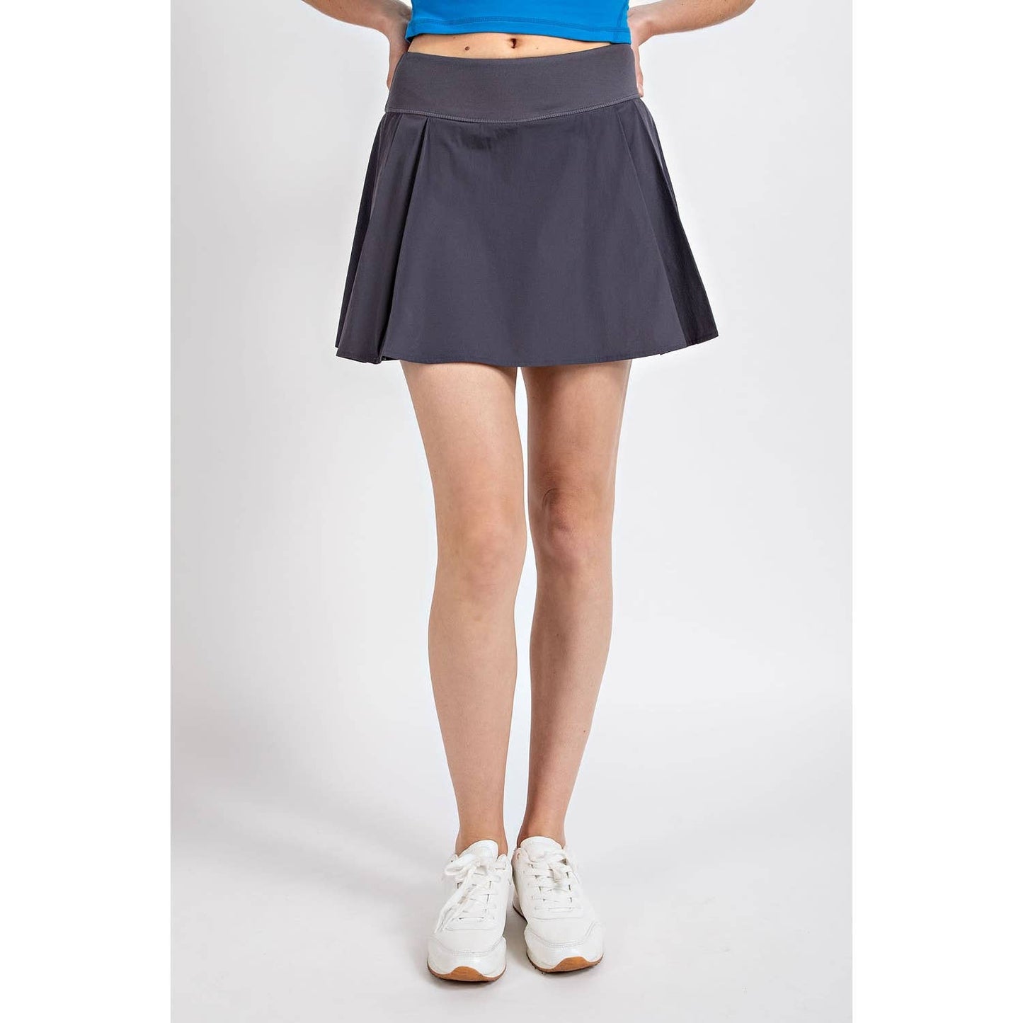 The Jessica Pleat Skort in Charcoal