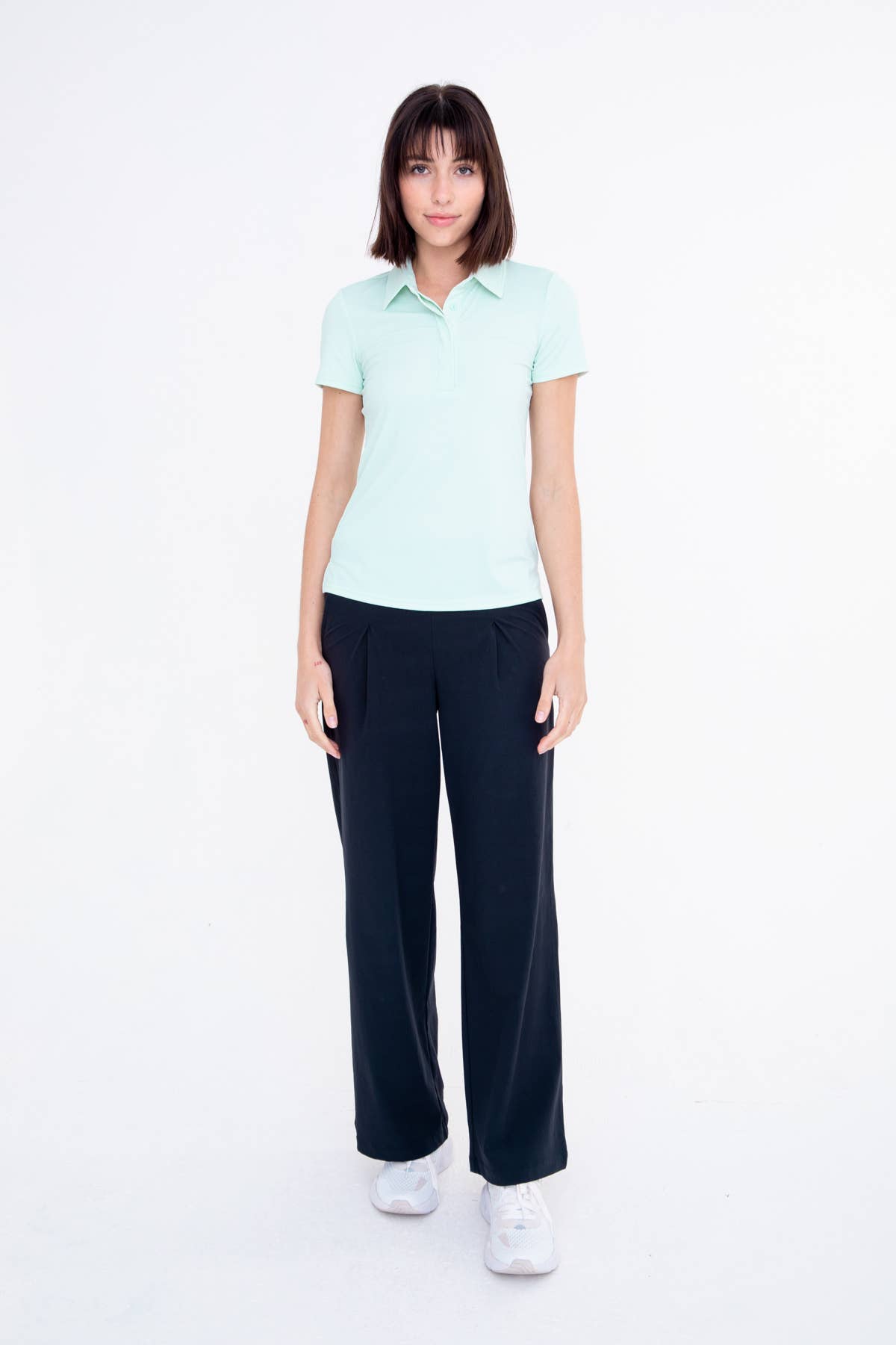 The Jenny Short Sleeve Golf Polo Tee in Mint