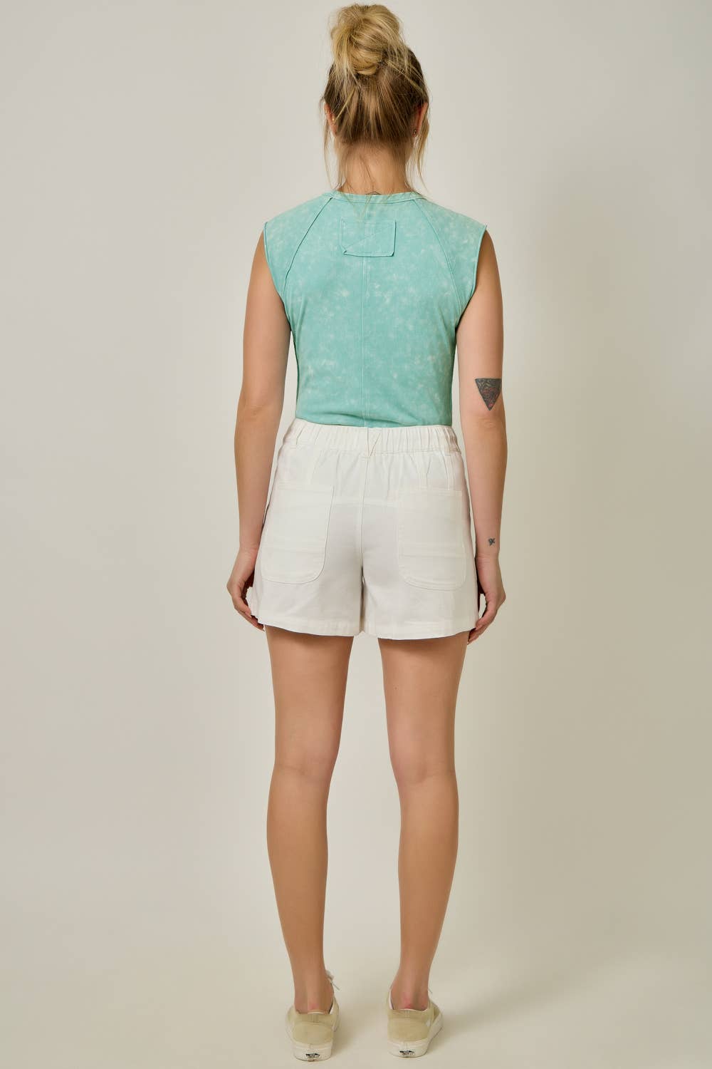 Denim Washed Pull-On Shorts: Washed Black
