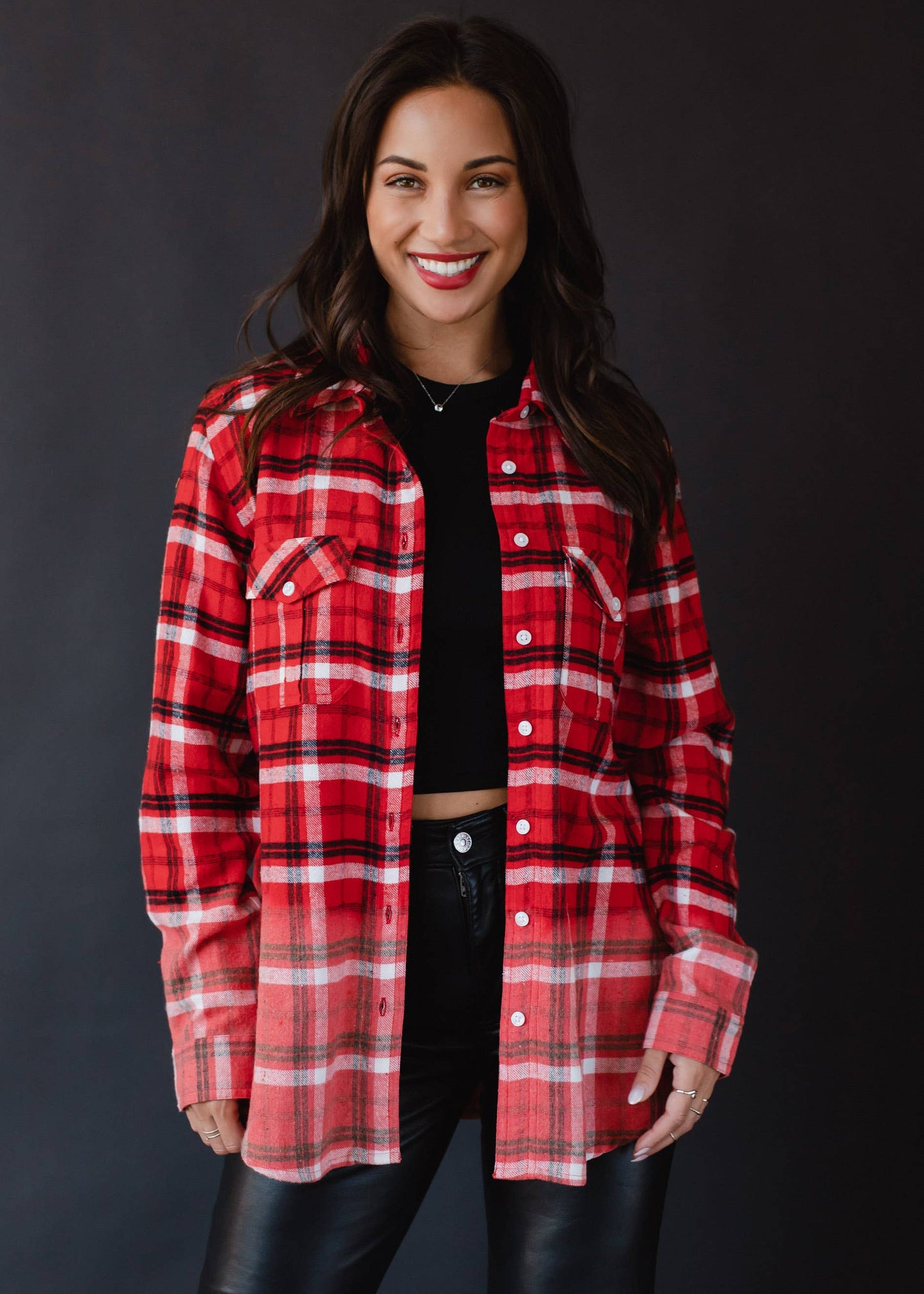 red cotton flannel