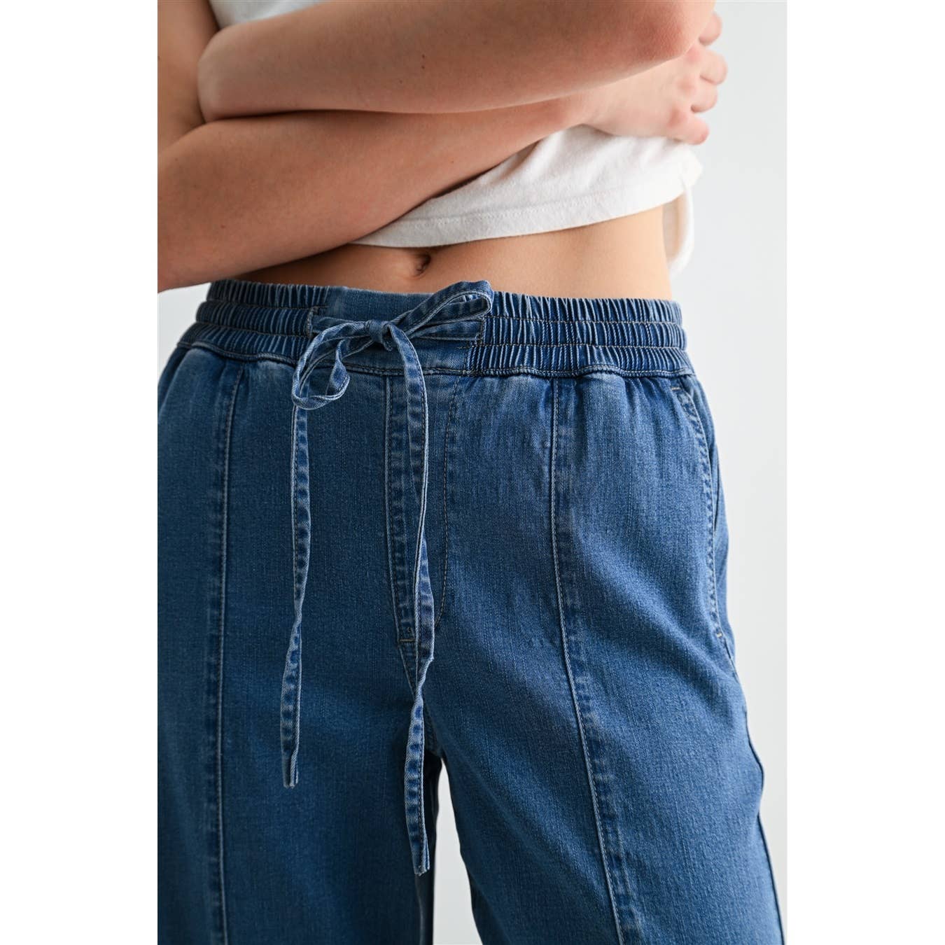 High-Rise Wide Joggers by Mica Denim