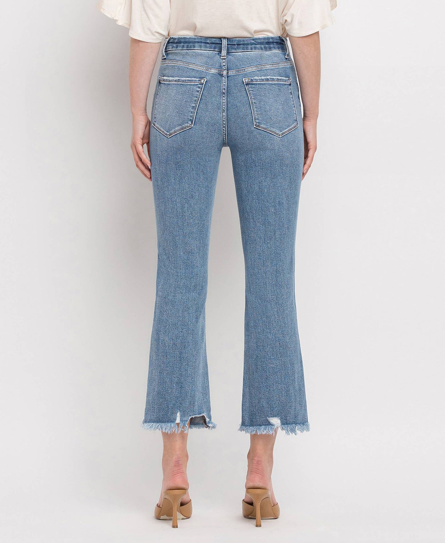 Sylvia High Rise Crop Flare Jeans by Vervet