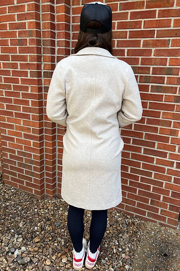 Juliette Taupe Mid-Length Coat